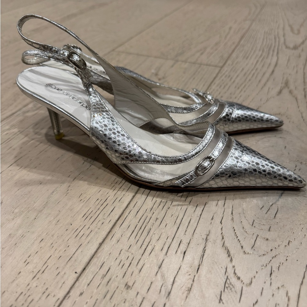 Silver Snakeskin Women Shoes